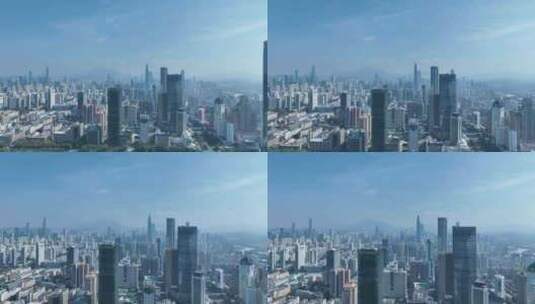 深圳交通银行大厦航拍华强北商业区城市风光高清在线视频素材下载