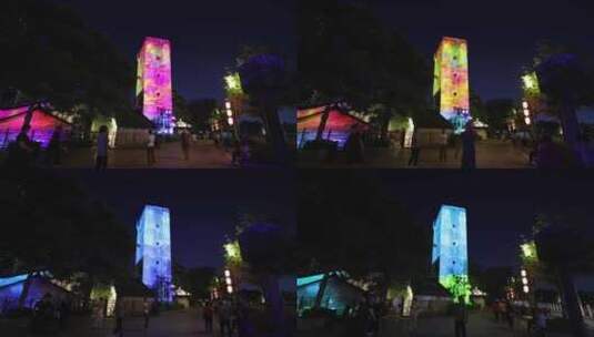 深圳市观澜古墟灯光秀高清在线视频素材下载