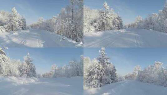 内蒙古大兴安岭冰雪雾凇、雪凇高清在线视频素材下载