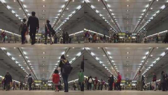 台北捷运站内空镜高清在线视频素材下载
