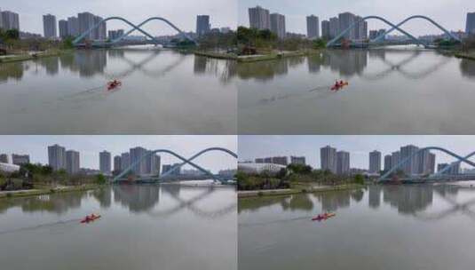 4K航拍广州南沙蕉门河7高清在线视频素材下载