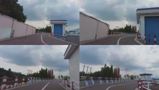 杭州钱塘江跑道蓝天白云运镜空镜头高清在线视频素材下载