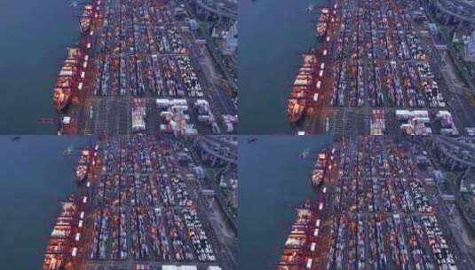 集装箱港口航拍高清在线视频素材下载