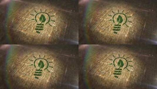 亚麻麻袋上的生态友好理念标志印章高清在线视频素材下载