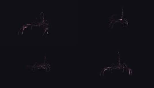 黑蝎子-战斗环-I-前视图特写-Alph高清在线视频素材下载