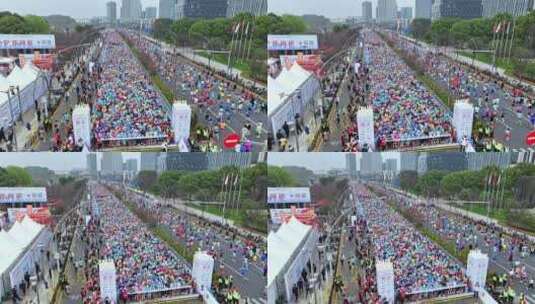 上海马拉松 静安半程马拉松 长跑 城市跑高清在线视频素材下载