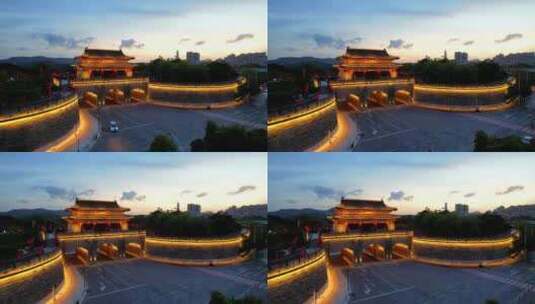 惠州朝京门夜景航拍大景1高清在线视频素材下载