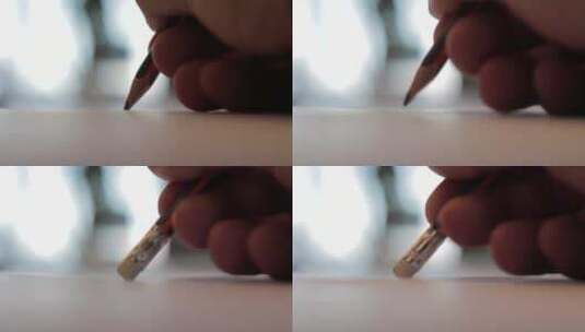 铅笔在纸上写东西高清在线视频素材下载