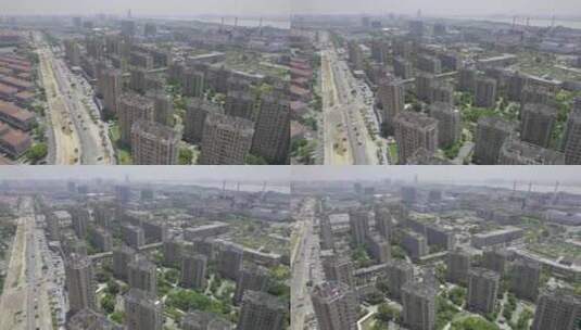 杭州下沙城市的高楼大厦高清在线视频素材下载