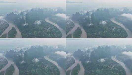 广西桂林阳朔风光中国山河航拍生态环境自然高清在线视频素材下载