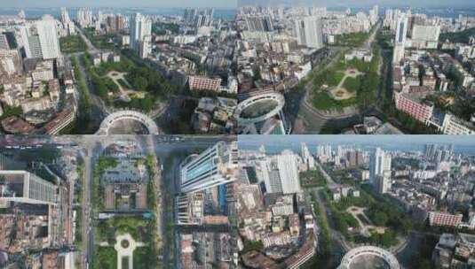 广东湛江人民广场航拍高清在线视频素材下载
