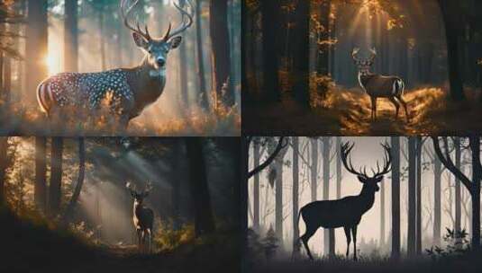 森林中的鹿高清在线视频素材下载
