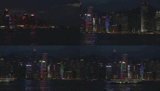 香港维多利亚港湾夜景高清在线视频素材下载