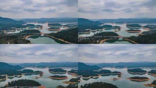 广州从化流溪河国家森林公园延时摄影航拍高清在线视频素材下载