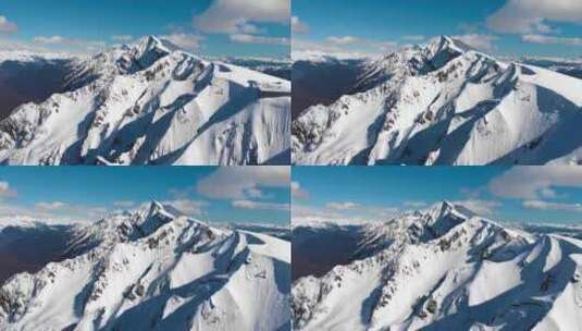 FPV航拍雪山山顶高清在线视频素材下载