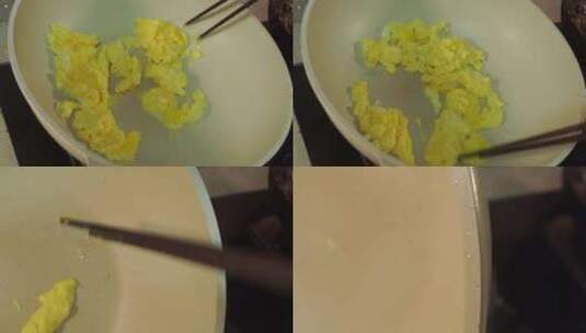 做菜摊鸡蛋炒鸡蛋高清在线视频素材下载