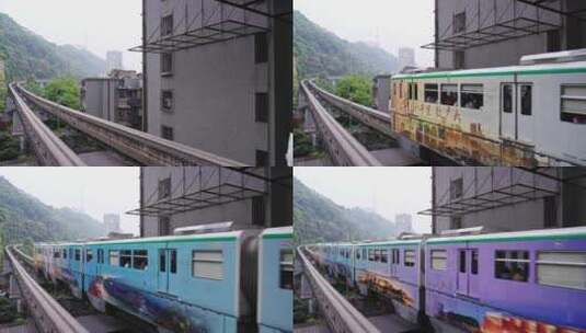 重庆轻轨 公共交通服务高清在线视频素材下载