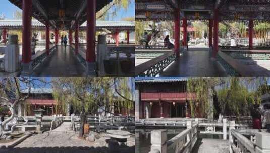 木府丽江古城古建筑王府古代建筑高清在线视频素材下载