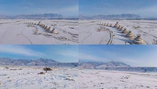 【合集】贺兰山雪景 贺兰山西麓雪景高清在线视频素材下载