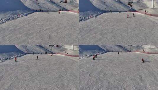 冬季新疆雪都阿勒泰吉克普林雪场雪季滑雪高清在线视频素材下载