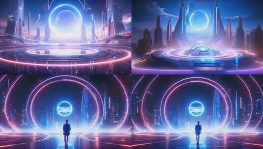 神秘赛博朋克平行世界 时空穿越星际之门高清在线视频素材下载