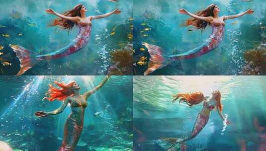 美人鱼 神秘海洋公主 童话世界 人鱼传说高清在线视频素材下载
