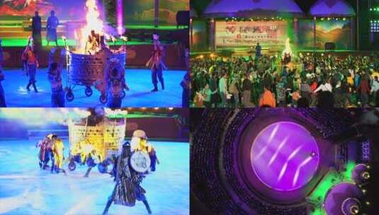 蒙古族篝火晚会高清在线视频素材下载