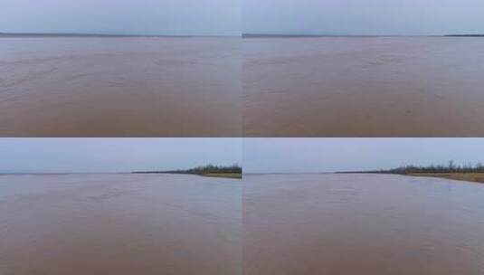 黄河 宽阔 主河道 河面 黄河水 水流 旋涡高清在线视频素材下载