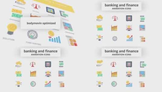 银行和金融动画图标电视节目宣传推广视频AE模板高清AE视频素材下载
