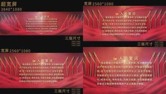 【三尺寸】红色经典入团誓词高清AE视频素材下载