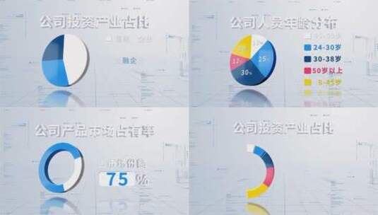 简洁立体科技饼状图高清AE视频素材下载