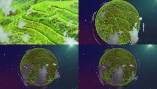 抽象3D像素地图地球风格化特效4K工程高清AE视频素材下载