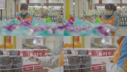 超市检查货品高清在线视频素材下载
