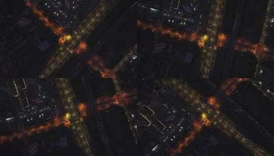 杭州钱塘下沙城市夜景航拍4K高清在线视频素材下载