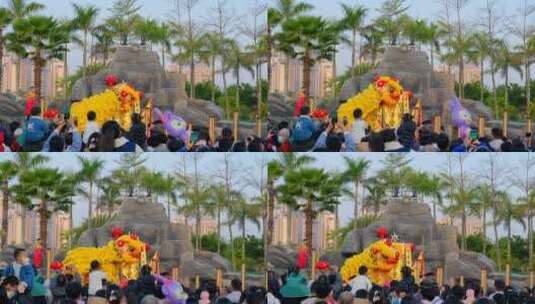 春节过年舞狮醒狮高清在线视频素材下载