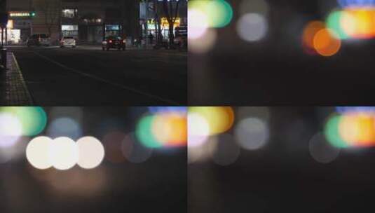 夜景街景变焦光斑高清在线视频素材下载