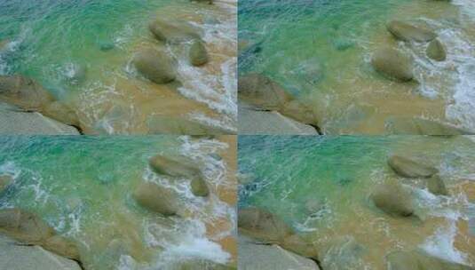 海浪拍打礁石 海浪拍打岩石 海边浪花高清在线视频素材下载
