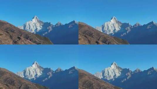 航拍四川阿坝四姑娘山幺妹峰雪山风光高清在线视频素材下载