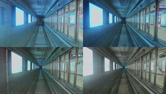 地铁在隧道内行驶高清在线视频素材下载