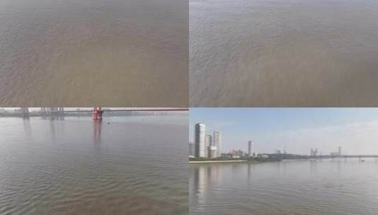 武昌江滩清晨航拍高清在线视频素材下载
