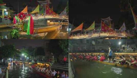 佛山桂城叠滘龙船漂移端午节赛龙舟传统文化高清在线视频素材下载