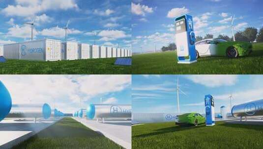 氢能 清洁能源 加氢站 绿色能源高清在线视频素材下载