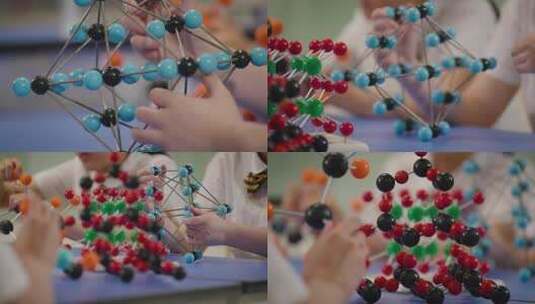 物理课 化学课 分子模型高清在线视频素材下载