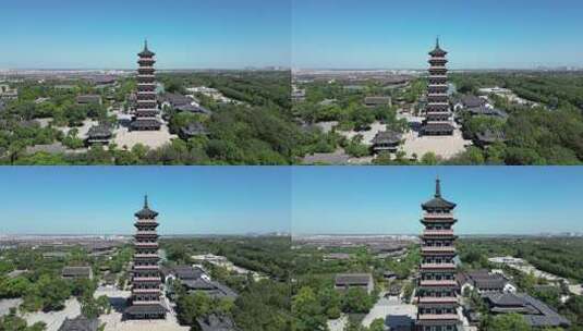 航拍江苏扬州瘦西湖景区大明寺高清在线视频素材下载