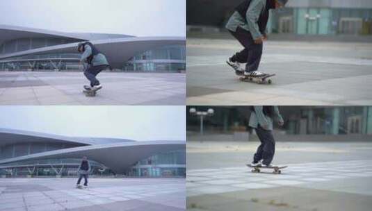 滑滑板 极限运动 滑板高清在线视频素材下载