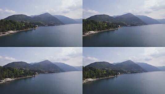 湖畔风景航拍高清在线视频素材下载