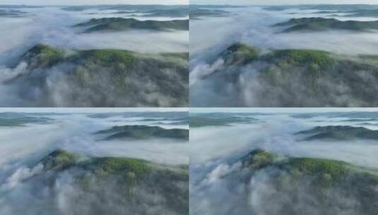 航拍水墨山林云雾缭绕高清在线视频素材下载