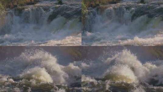 湍急河流河水浪花高清在线视频素材下载