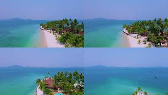 泰国Koh Mook Island或Koh Muk Trat是一个热带白色海滩，有棕榈树。高清在线视频素材下载