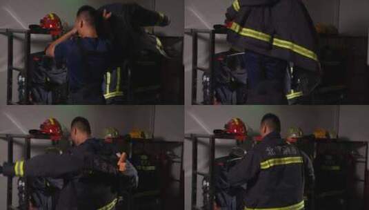 消防演练紧急集合慢镜头高清在线视频素材下载